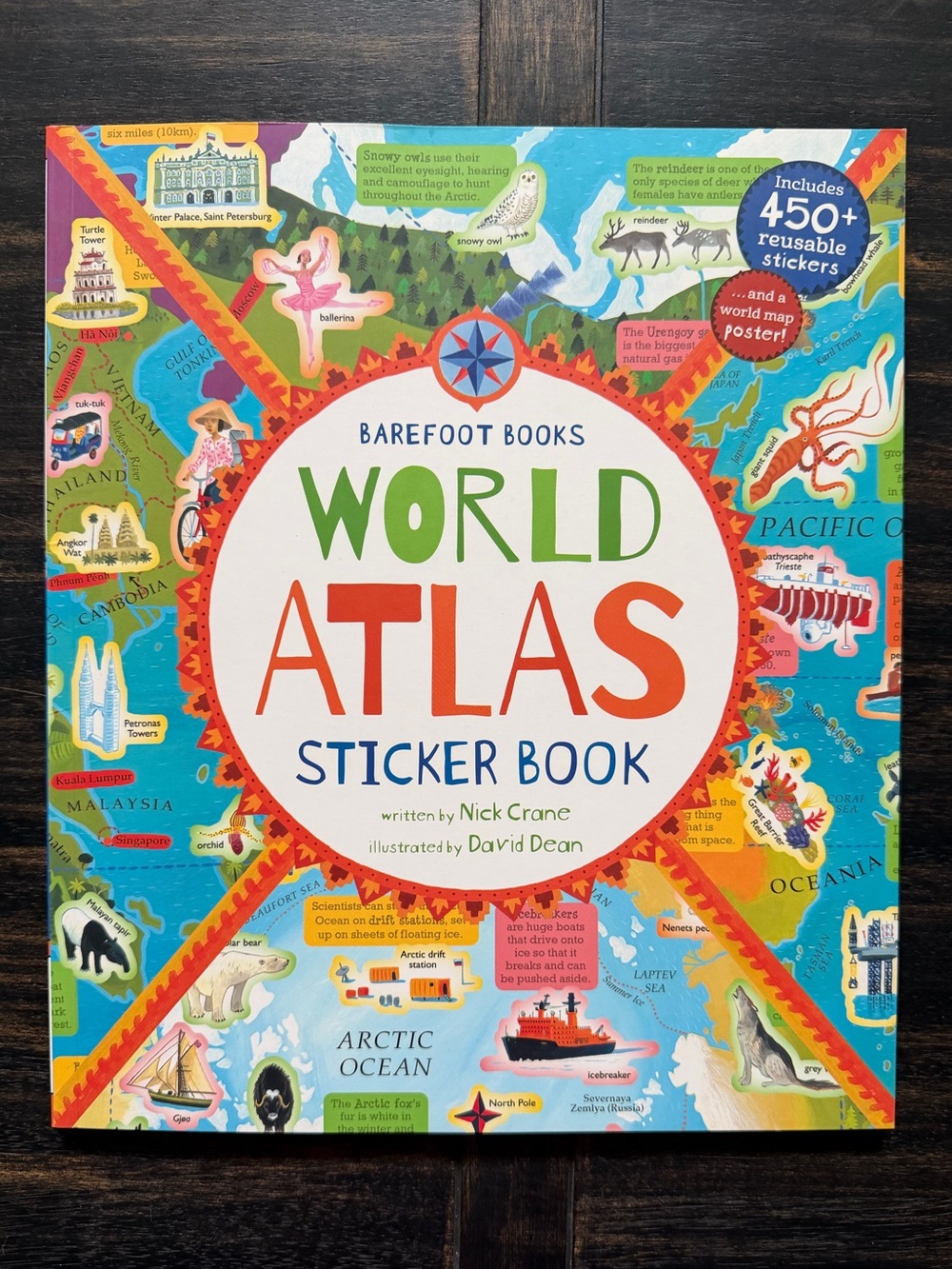 NWT! Kids World Atlas Sticker Book, 450 Reusable Stickers (Brand new! Never use)